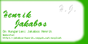 henrik jakabos business card